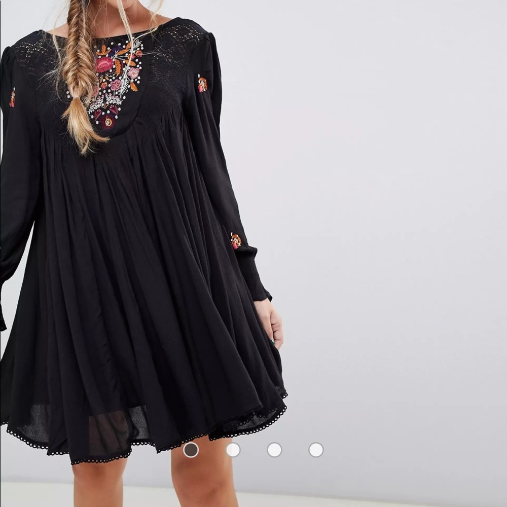 Free People Mohave embroidered smock dress